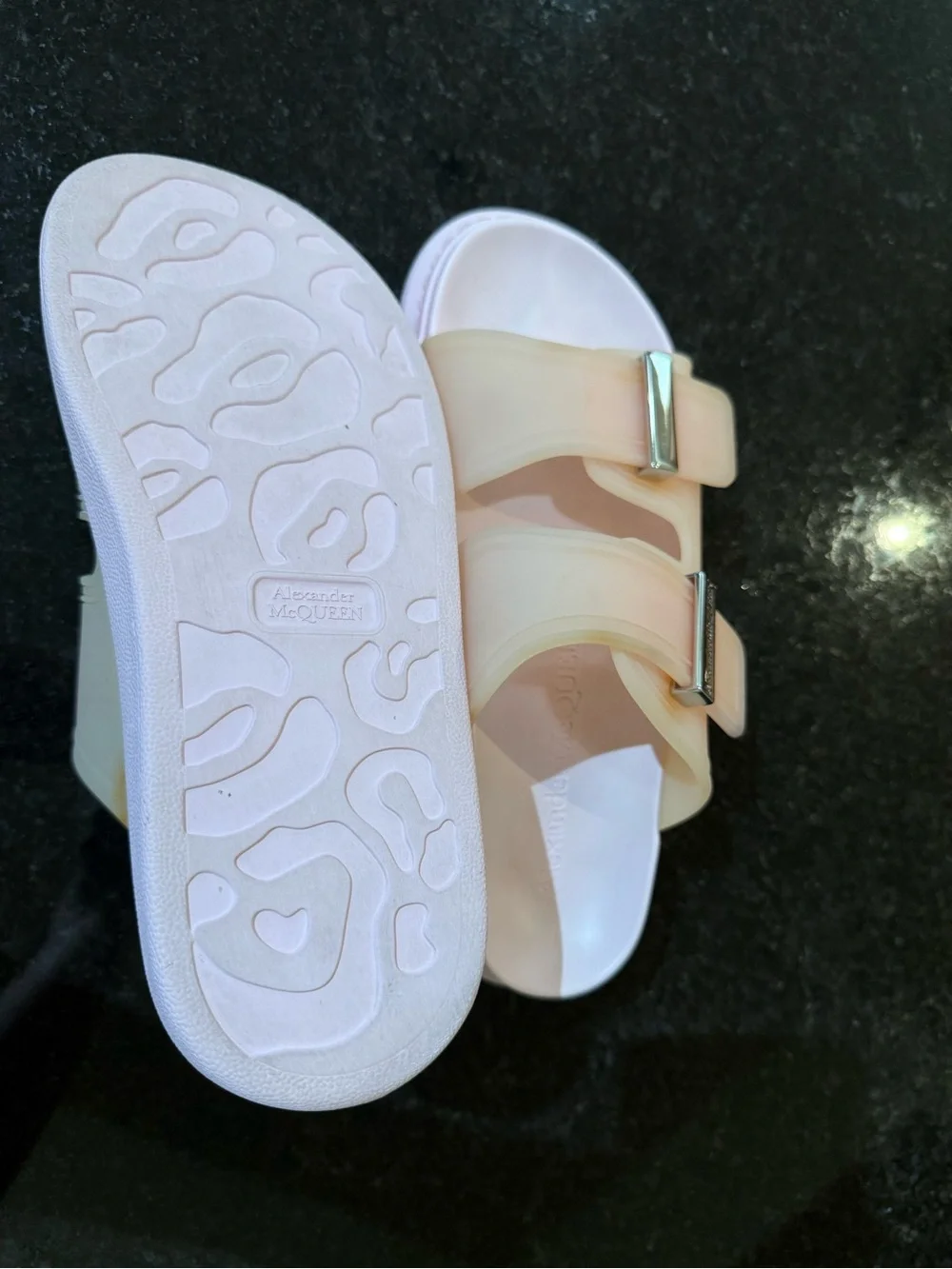 Alexander McQueen Peach to Pink Ombre Jelly Slide Sandals